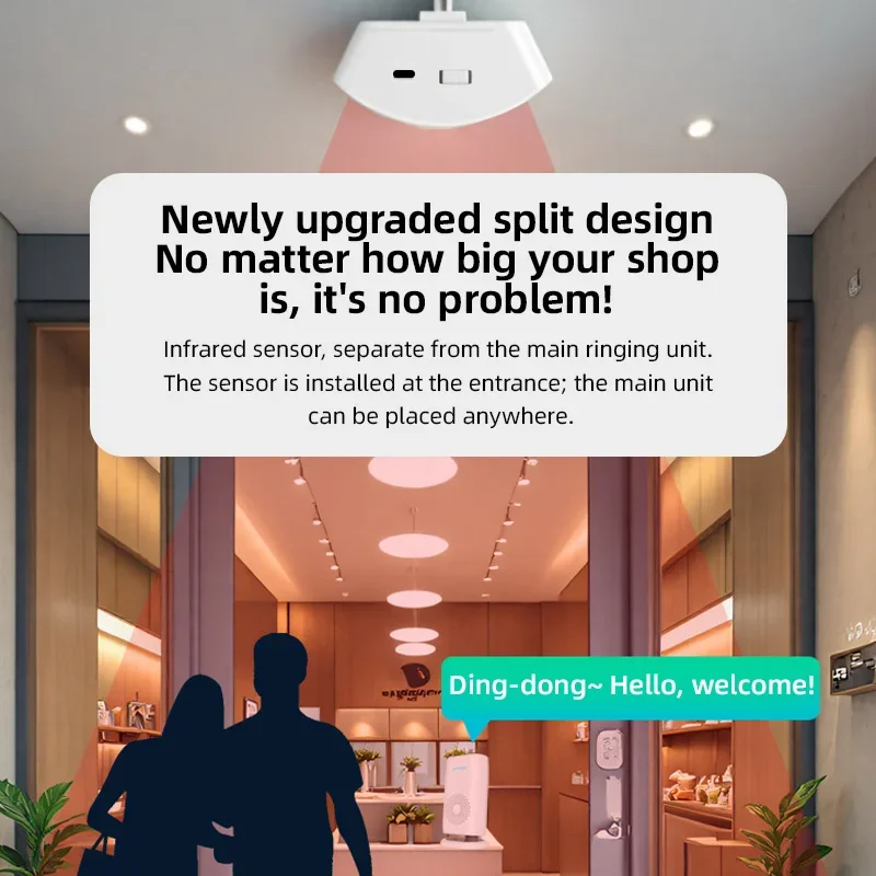 KERUI Motion Sensor Doorbell Door Chime for Business Store Door Visitor Entry Bell Detect Alarm Caregiver Reminder for Elderly view 5