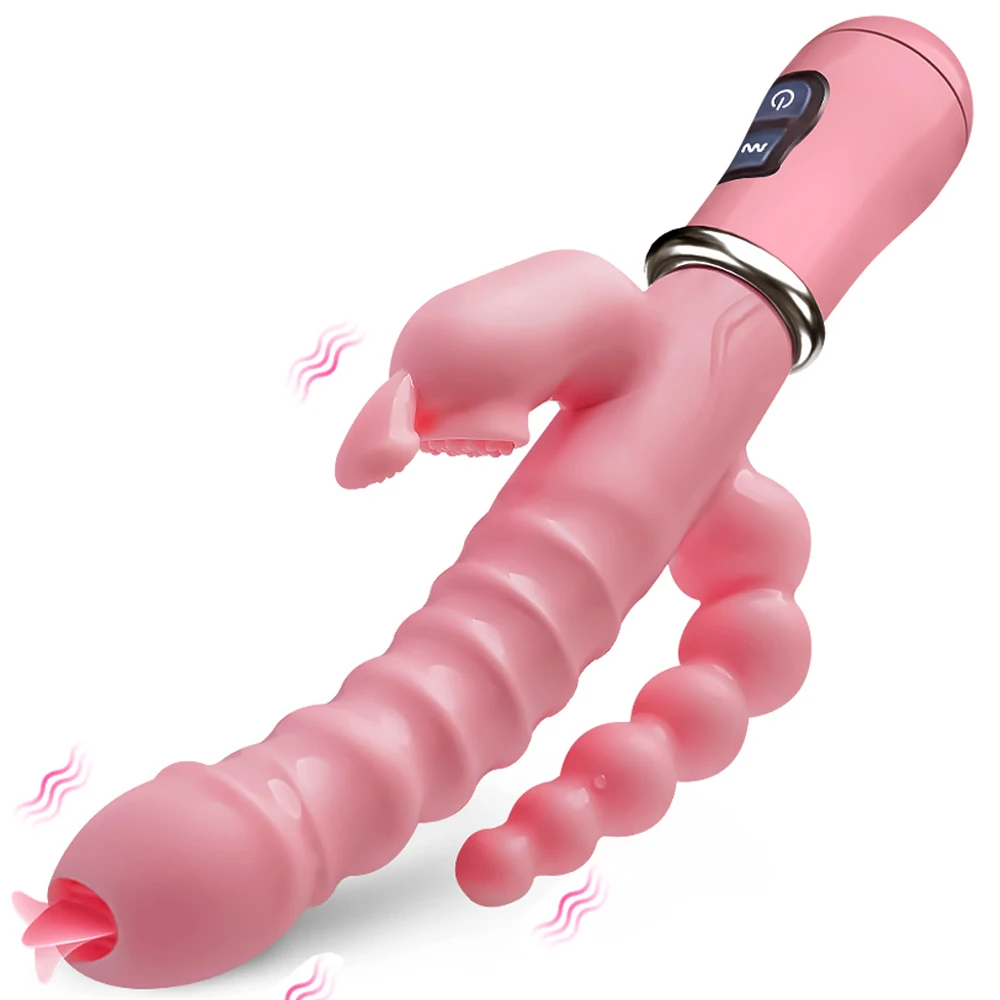 3 In 1 Dildo Rabbit Vibrator Waterproof USB Magnetic Rechargeable Anal Clit Vibrator Sex Toys for Women Couples Sex Shop