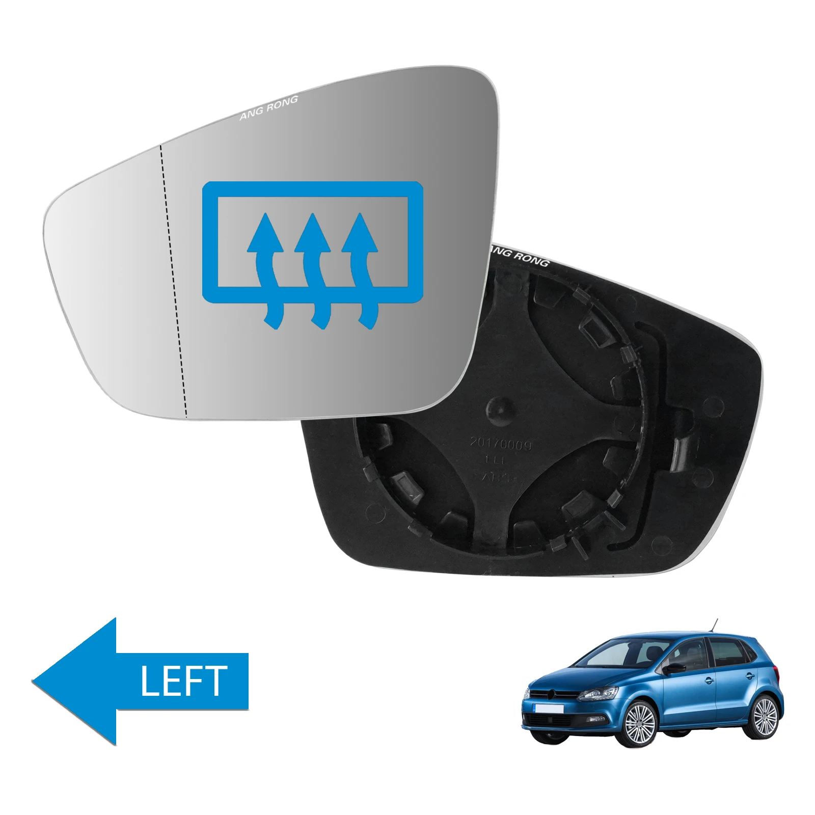 Left Side Rearview Mirror Glass Heated Fit Seat Mii 2018-up Wing Door Mirror Glass Convex For VW Polo V MK5 6R 6C 2009-2017
