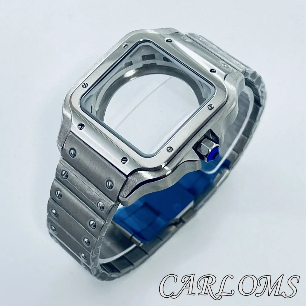 TOP Watch Parts 38mm NH34 NH35 NH36 4R35 4R36 NH70 NH72 NH38 NH39 Watch Case Solid Stainless Steel Square Shaped Case