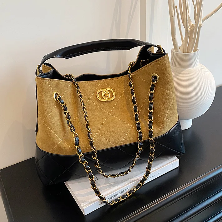 

Новинка 2023 года, женская большая сумка с ремешком-цепочкой, просторная сумка через плечо с верхней ручкой, кошелек большой вместимости, вместительный и универсальный ​