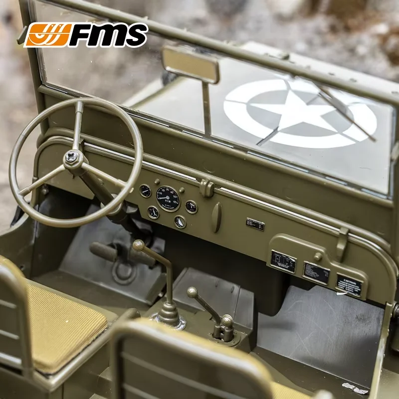 FMS Willys MB 1/12 1941 RC Truck Car 4WD Electric Off-Road Retro Climbing Car Simulation Car RC Off-Road Vehicle Crawler RTR