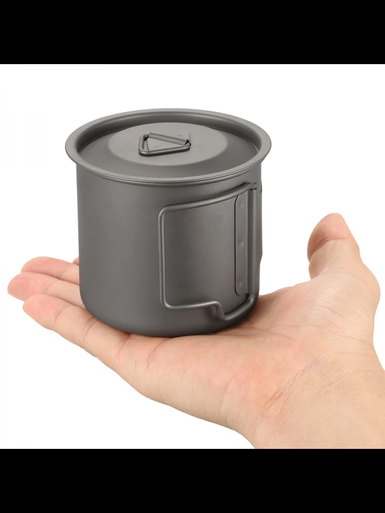 Tasse en titane ultralégère, tasse d'eau de pique-nique de Camping Portable en plein air avec poignée pliable 300ml / 350ml / 450ml / 550ml / 650ml