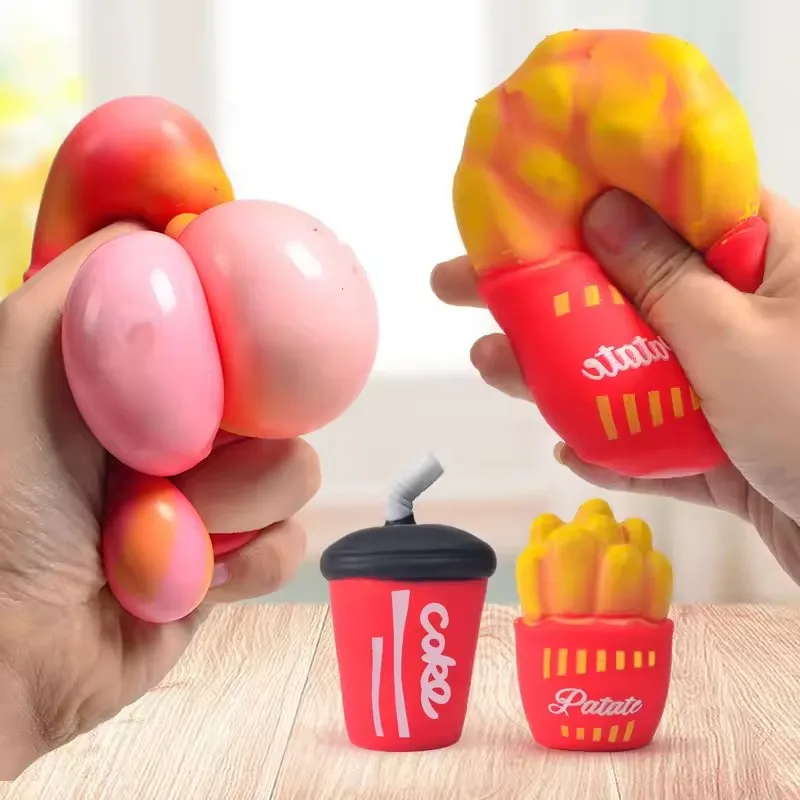 TPR 스트레스 해소 장난감 압박 해소 시뮬레이션 콜라 프렌치프라이 햄버거 느린 반동 생일 선물
