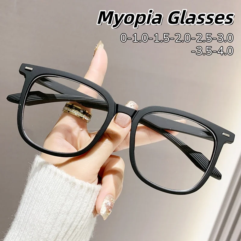 

Classic Large Frame Ultra Light Myopia Glasses Anti-blue Light Glasses Retro Black Square Frame Simplicity Business Eyeglasses
