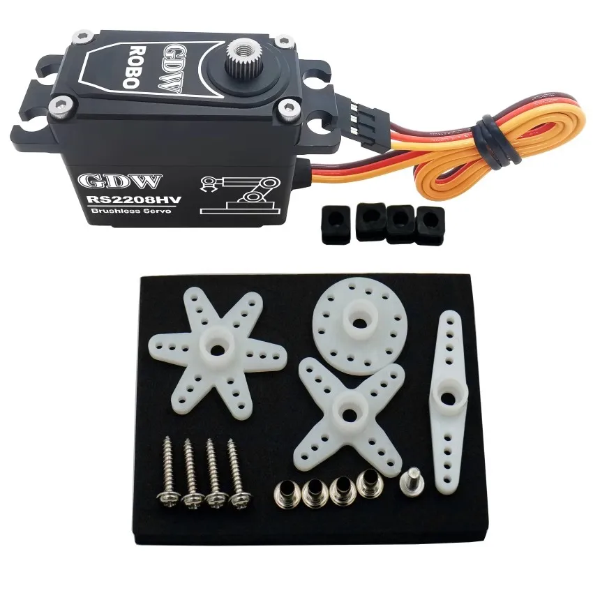 GDW-Servo numérique sans balais pour voiture de course RC, coque en métal à couple élevé, engrenage en acier de haute précision, bras mécanique de robot, RS2208, 25kg