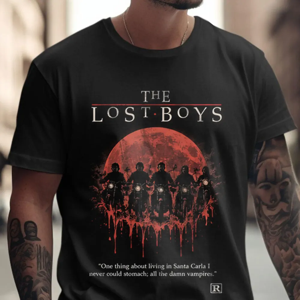 The Lost Boys Retro Vampire Horror Movie T-Shirt Vintage 80s Gothic Graphic Tee 0521 Streetwear Unisex Tee Short Sleeve Tops