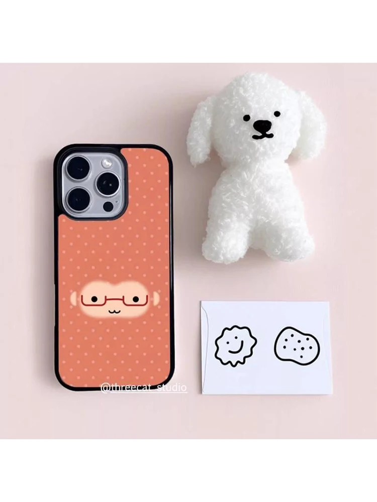 Red Glasses Monkey Face Polka Dots Phone Case For iPhone 17 Air 16 Pro Max 15 14 Plus 13 12 11 Shockproof Silicone Back Cover view 5