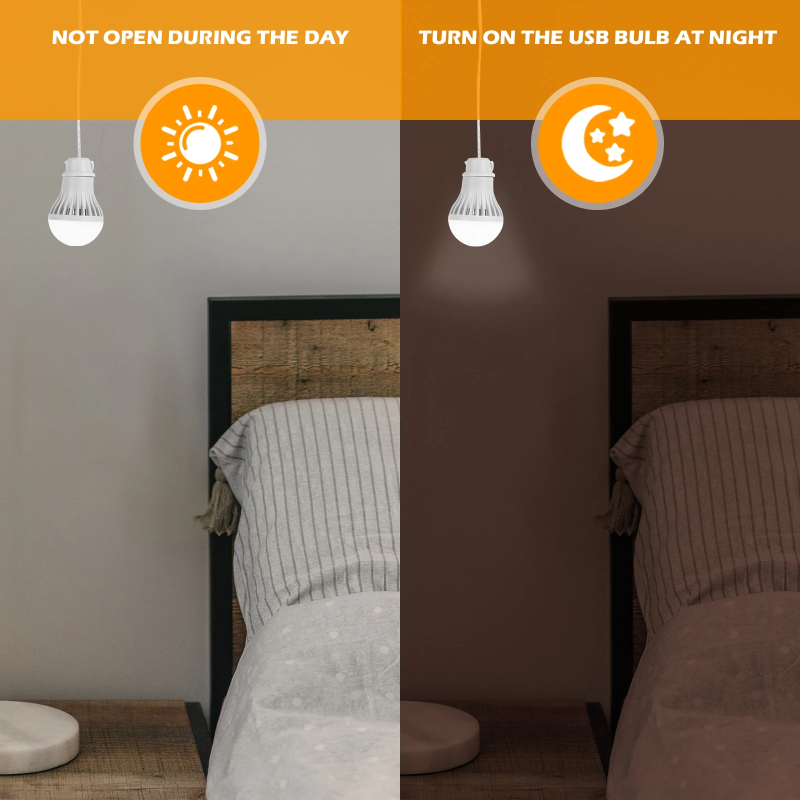 

2Pcs Illumination Light Bulb 5W USB Powered Portable Lamp for Outdoor Camping Garden Reading Emergency Situations