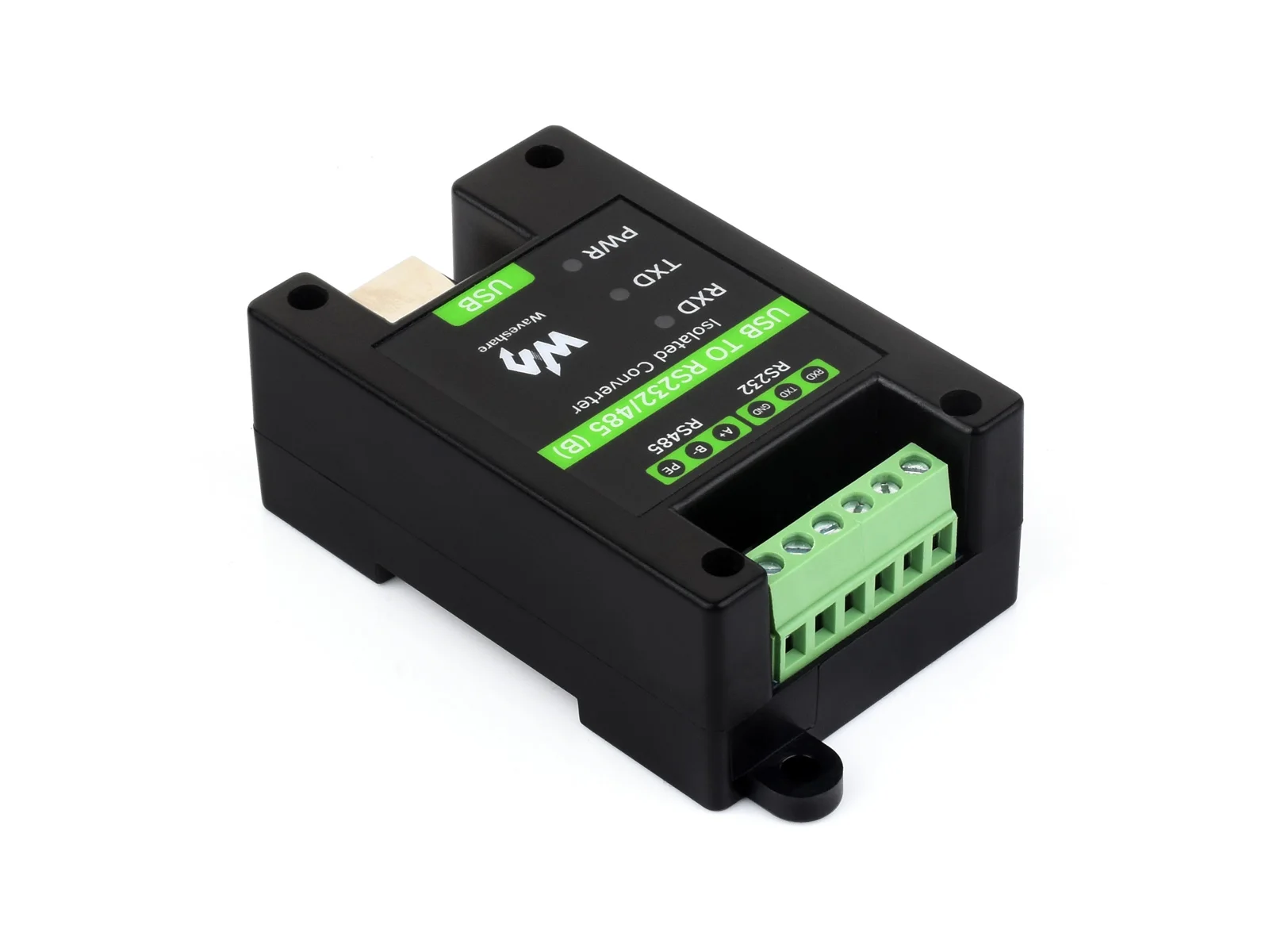 USB to RS232/485 Industrial Grade Isolated Converter, Onboard Original FT232RNL Chip, Multiple Protection, Wall-mount and Rail-M