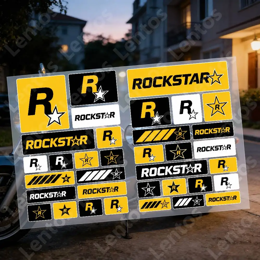 R-rock-star Reflective Motorcycle Stickers, 3M Safety Warning At Night In The Dark Scooter Helmets