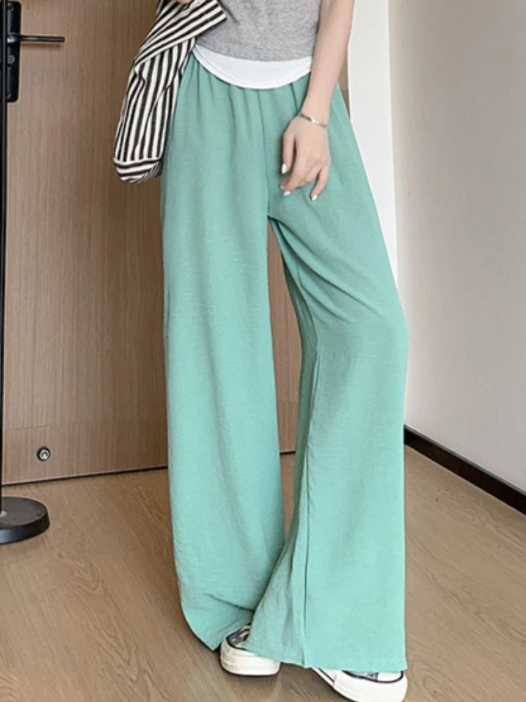 Women's Mosquito Repellent Pants 2026 Spring Fall High Waist Loose Fit Draped Straight Wide Leg Trousers Casual