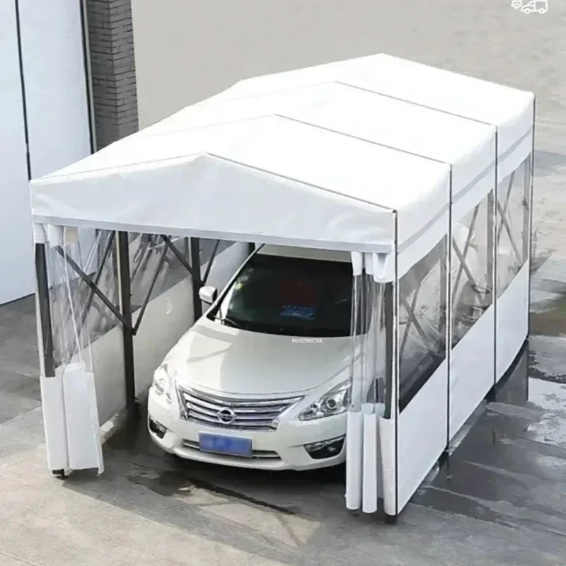 & Aluminum Alloy Gazebos Luxury Garden Restaurant Pergola Outdoor Folding Telescopic Canopy Mobile Push-pull Tent Rainproof Awni