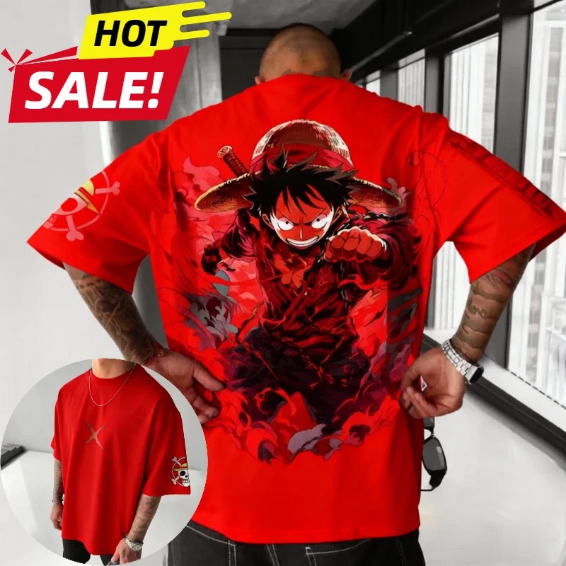 Nika Luffy Gear 5 Anime de una pieza 2026 Vintage Harajuku hombres verano camiseta suelta mujeres ropa de calle pantalón corto Casual manga camiseta Top