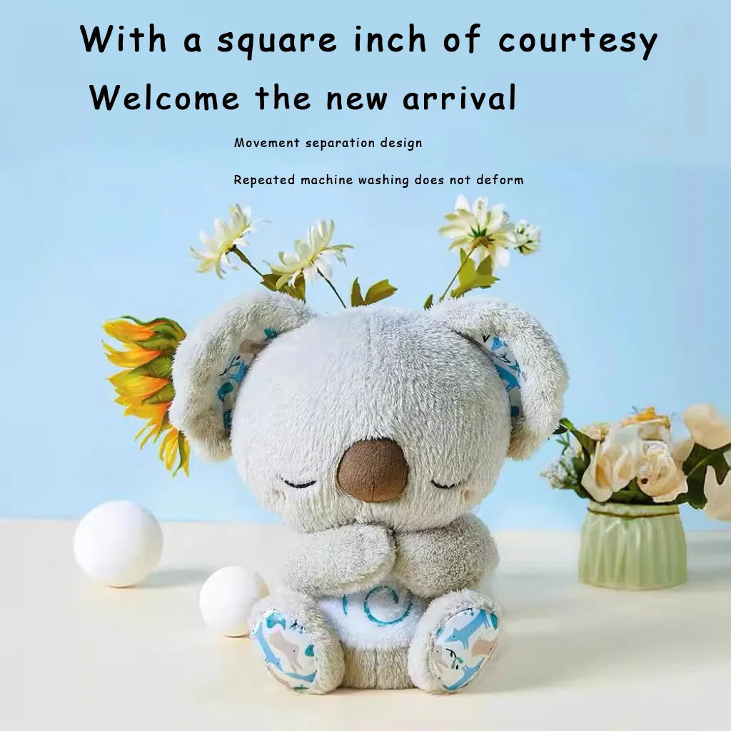 Soothing Breathing Koala Newborn Baby Acousto-Optic Soothing Doll Sleeping Artifact Early Education Story Machine Music Toys