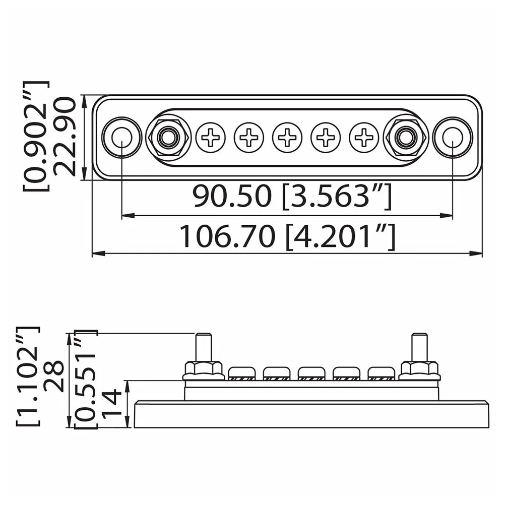 

Bus Bar Block Junction Terminal for Boat Car Large Voltage Current Wide Use High Safety Stainless Bolts Tin Copper ABS Base