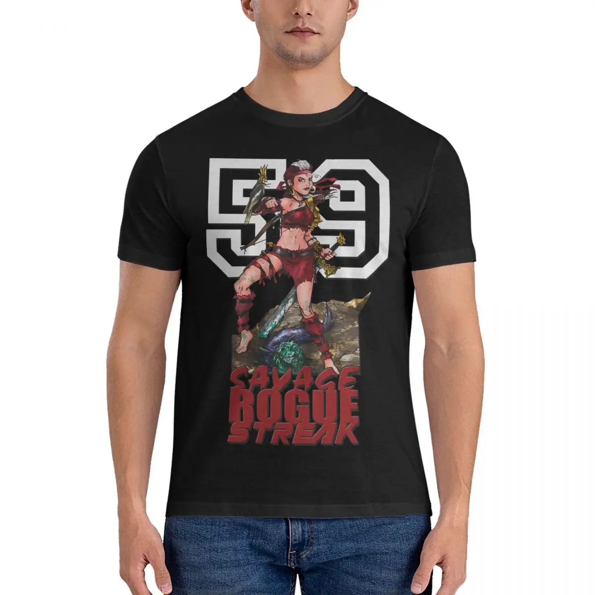 Funny Savage Rogue Streak 59 T-Shirts Round Neck Cotton T Shirt Primal Tales of Savagery Short Sleeve Tees Graphic Printed Tops