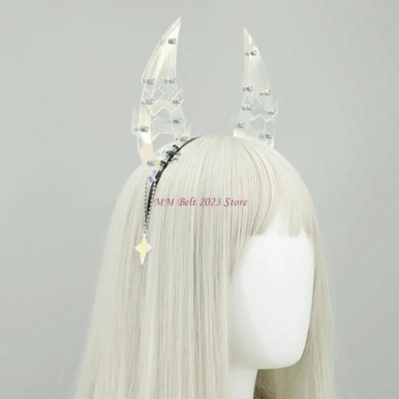 49me 기계 상어 이빨 귀 머리띠 코스프레 코스프레 의상 헤어 홈 파티 애니메이션 헤드웨어 역할 연극 액세서리