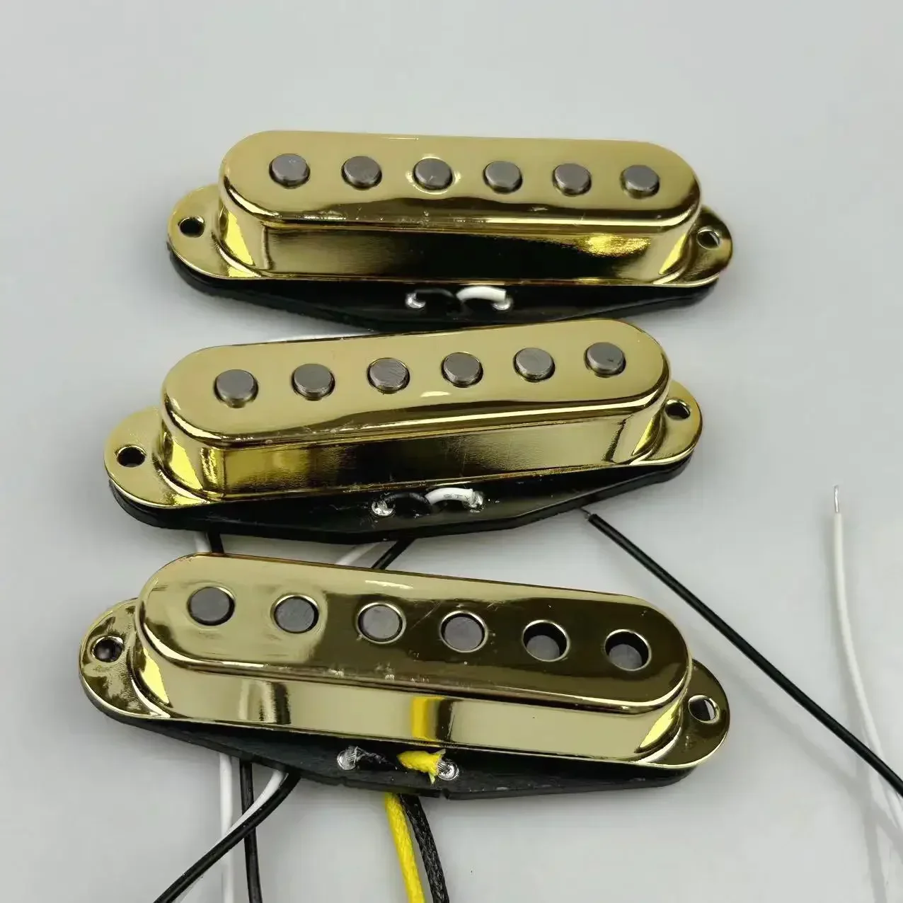 Single Coil Guitar Pickups Golden Metal Cover Alnico 5 Guitar Accessories 1 Set For 6 String Guitar