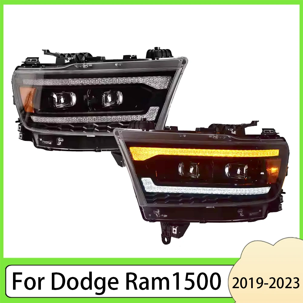 

Автомобильные аксессуары, светодиодные фонари, фары для Dodge RAM 1500 2019-2023, проектор, черная фара в сборе, последовательный указатель поворота