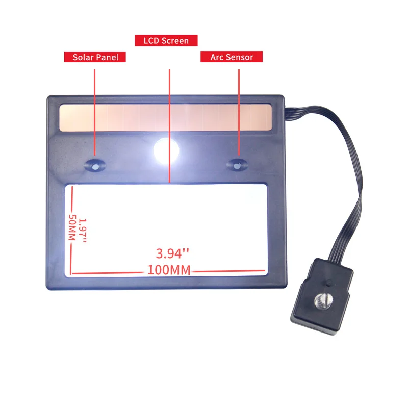 Soldadura con oscurecimiento automático Solar con luz LED, casco de pulido, máscara facial, Máscara de Soldadura de Color verdadero, filtro de tapa,