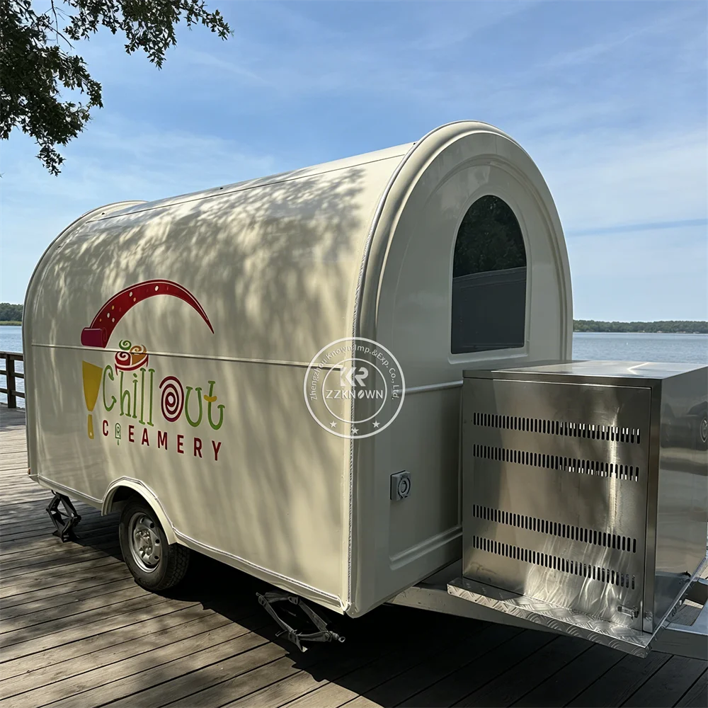 Mobile Pizza Food Truck Custom Street BBQ Chicken Fries Snack Truck Commercial BBQ Food Trailer With Kitchen Setup