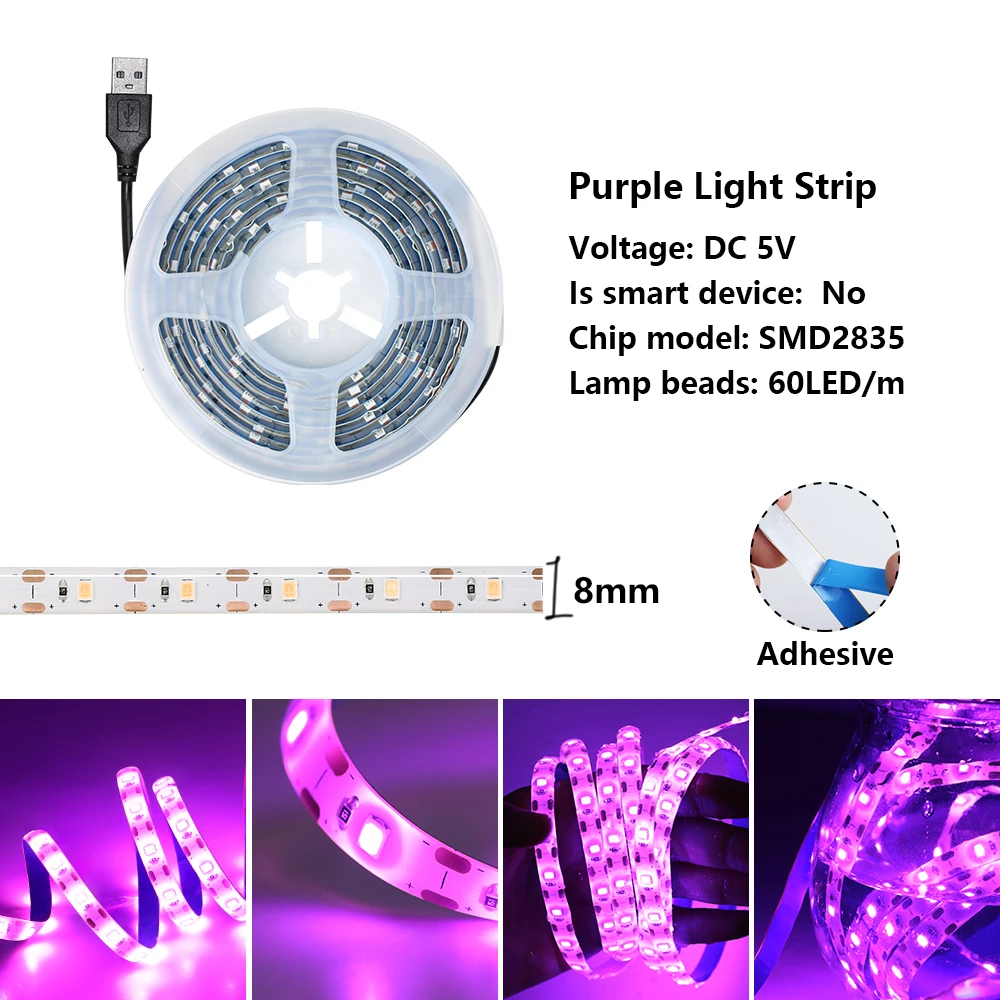 5V USB Led Plant Growing Light 3M Full Spectrum Hydroponic Grow Lamps Indoor Plants Greenhouse Flowers Seeds Phyto Lamp Strip