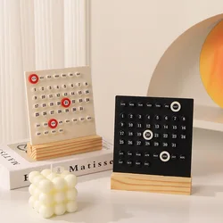 Acrylic Wooden Base Handmade DIY Calendar Office Desktop Home Decorative Digital
