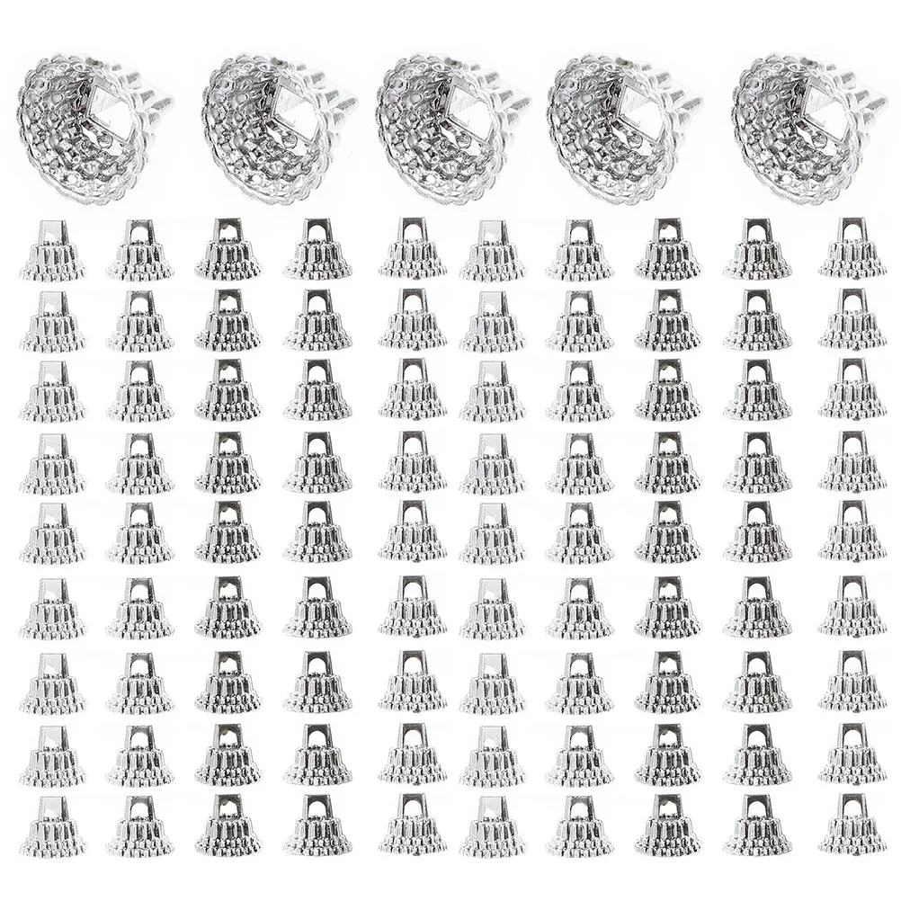 

100pcs Christmas Ball Caps Ornament Hangers Plastic Xmas Diy Decorations Tree Party Supplies Holiday Home School Mall Decor