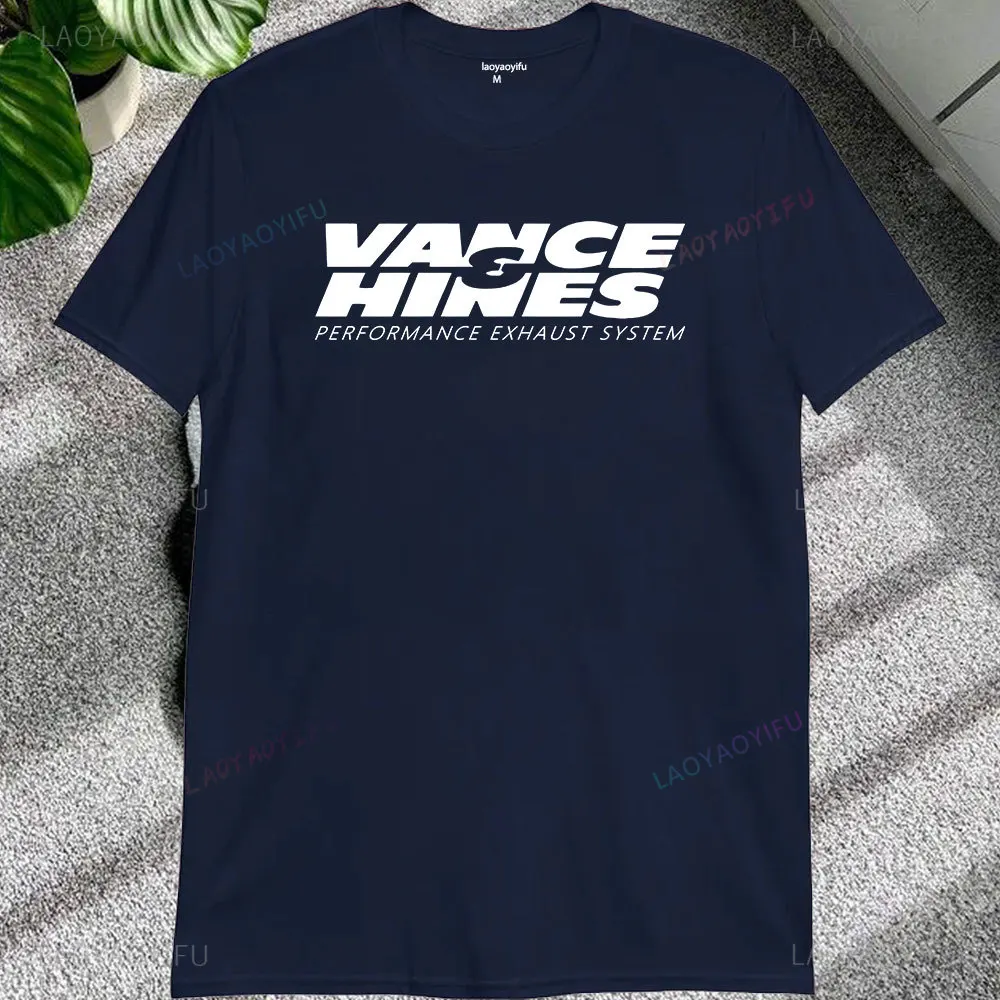 VANCE HINES Printed Fashion Man T-SHIRT Inspired Motorcycle Racing Exhaust Systems Male T Shirt Casual Loose Harajuku Soft Tees