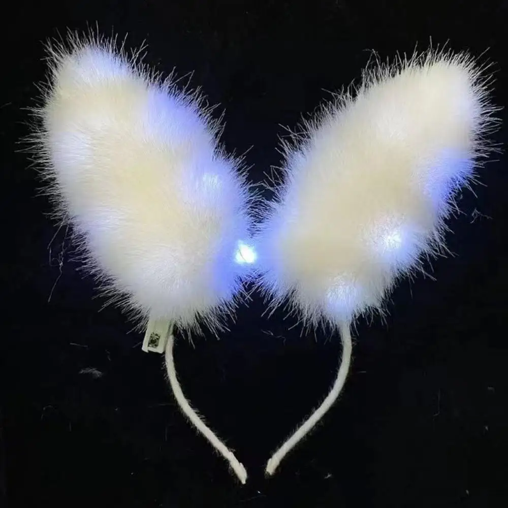 Lady Light-Up Bunny Rabbit Ears Headband Glowing Led Hair Band For Wedding Birthday Halloween Holiday Party Headwear Gifts New