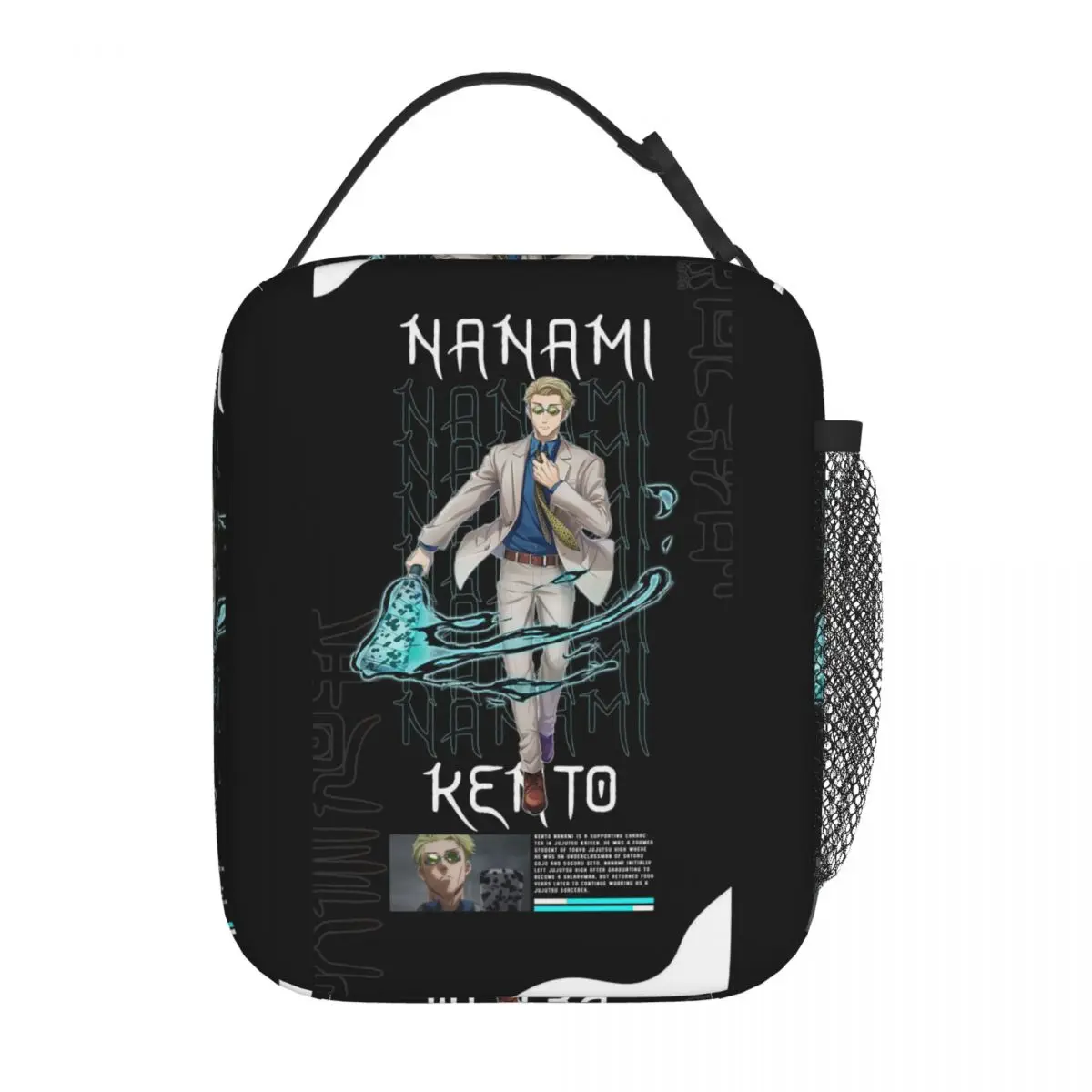 Nanami Kento Anime Gojo Satoru JJK Nanamin Insulated Lunch Bag for Women Kids Leakproof Food Boxes Thermal Lunch Box Tote