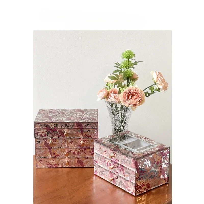 French jewelry box light luxury jewelry box jewelry storage box high-end exquisite large capacity