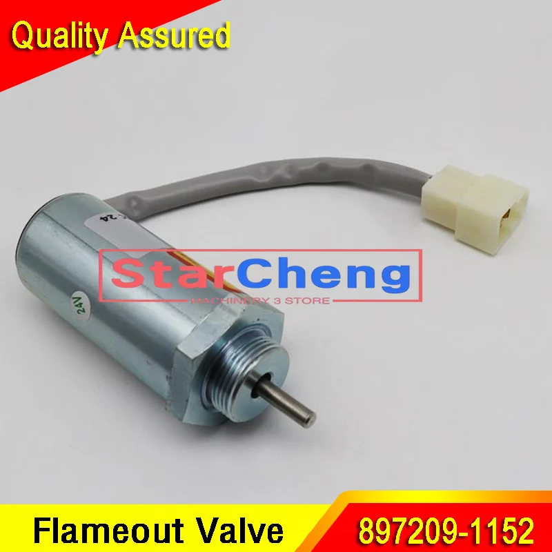 24V Engine Shut Off Stop Solenoid 897209-1152 For 3LA1 3LB1 3LD1 3LD2 4LB1 4LC1 4LE2 Engine Flameout Valve