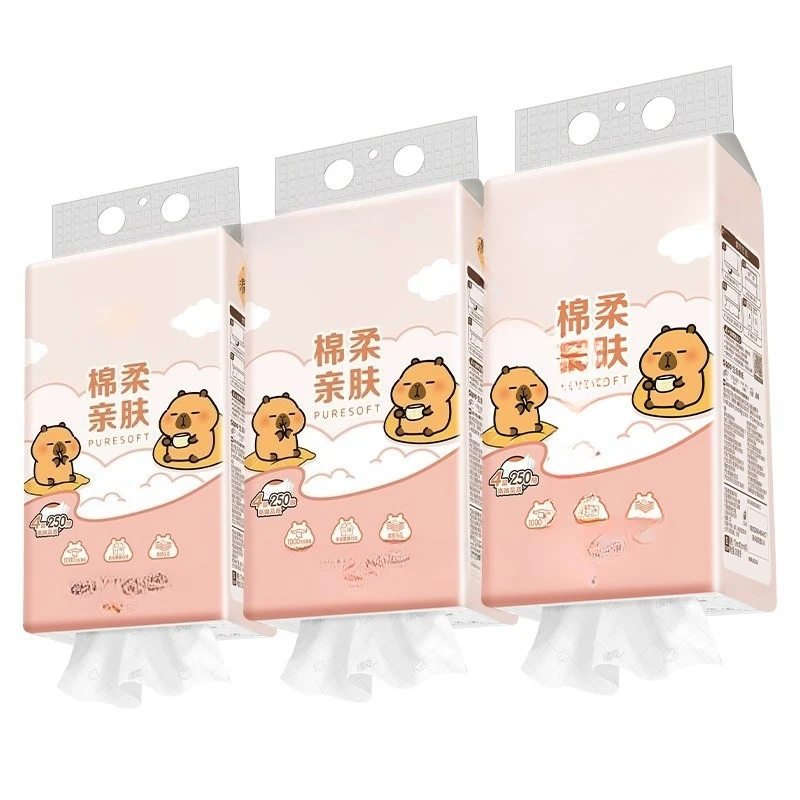 drawing 4 layers 250 pumping 10 lifting pumping wipe toilet paper facial tissue family affordable package