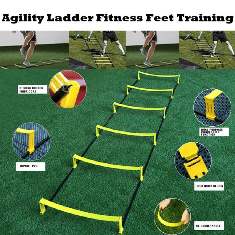 Multifunctional Agility Training Speed Ladder with Bag Adjustable Dual-Purpose Soccer Training Jump Ladder Coordination Footwork