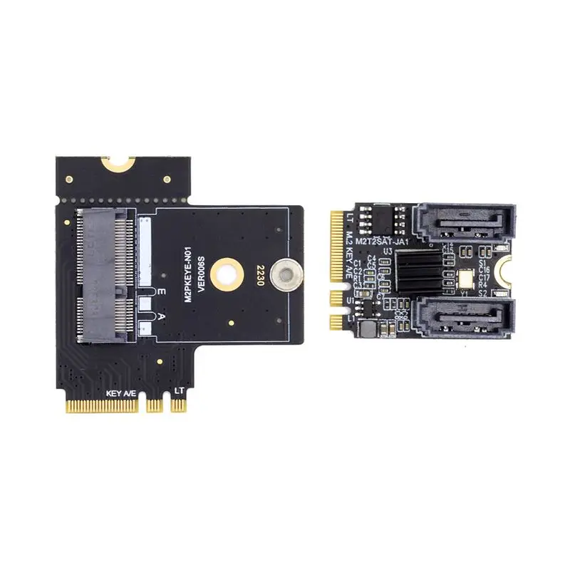 2025 NEW M2 NGFF KEY A-E Elbow Adapter Card Expansion WIFI Port To SATA Hard Disk Adapter Card Free Drive