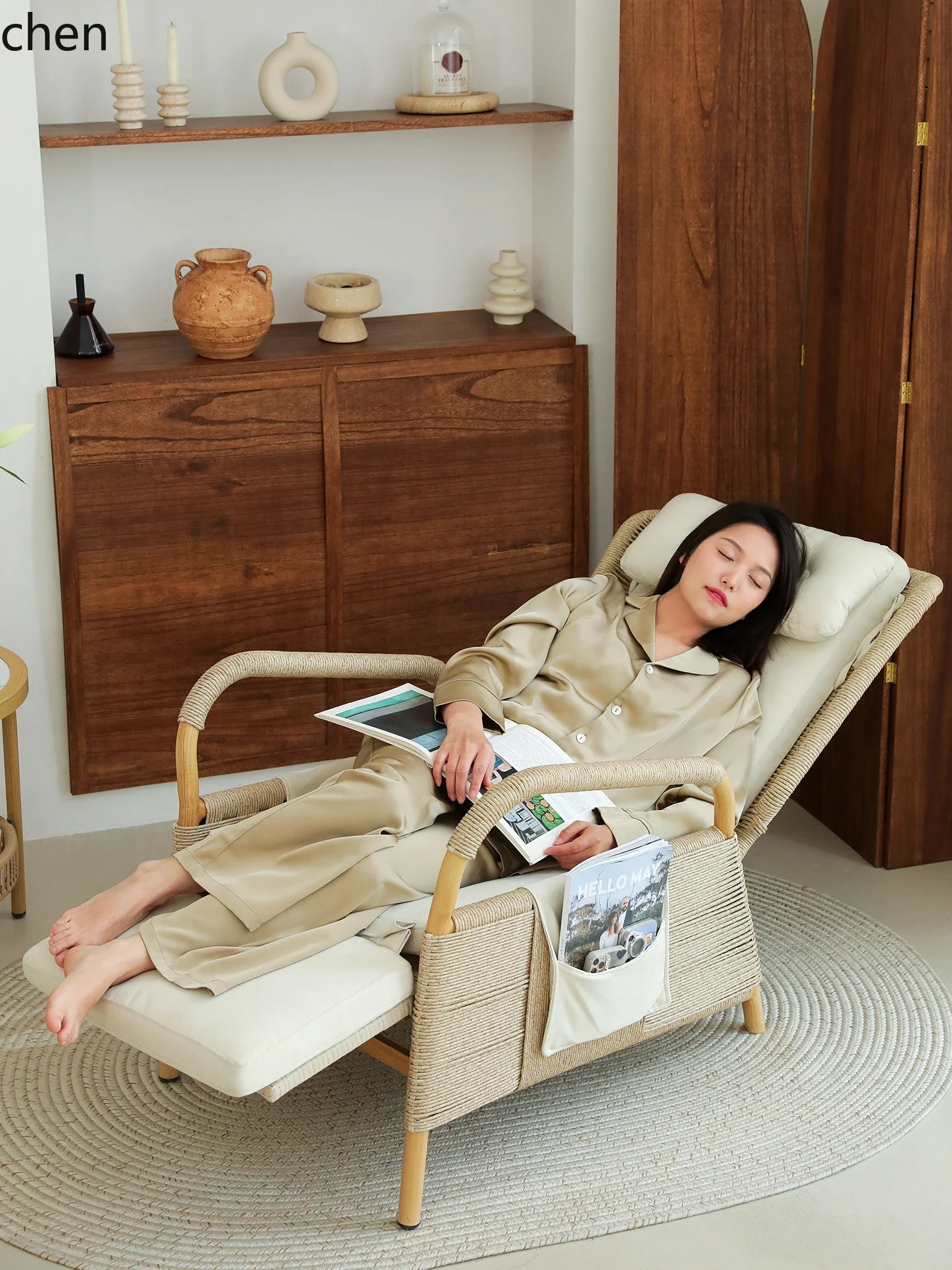 Balcony Leisure Chair Lunch Break Sofa Recumbable Sleeping Sedentary Comfortable Outdoor Back Chair