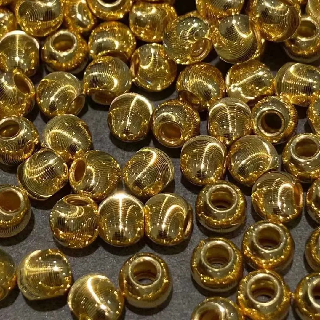 LABB Real 18K Gold Cat Eye Beads Au750 gioielli in oro colorato gioielli Boutique versatili fai da te Y0002