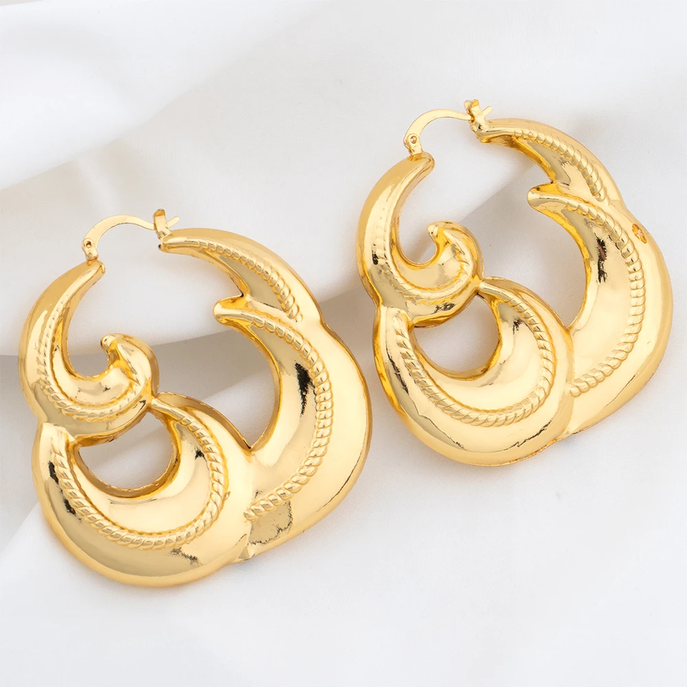 New Big Circle Round Hoop Earrings for Women Fashion Statement Gold Color Punk Charm Earrings Party Geometry Jewelry Accessories