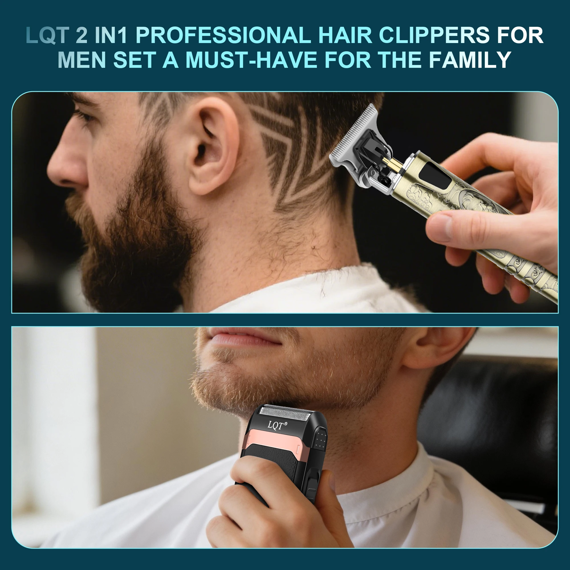 Electric Hair Clipper With LCD Display Oil Head Hair Cutting Machine Hair Beard Trimmer Rechargeable USB Shaver For Men Father