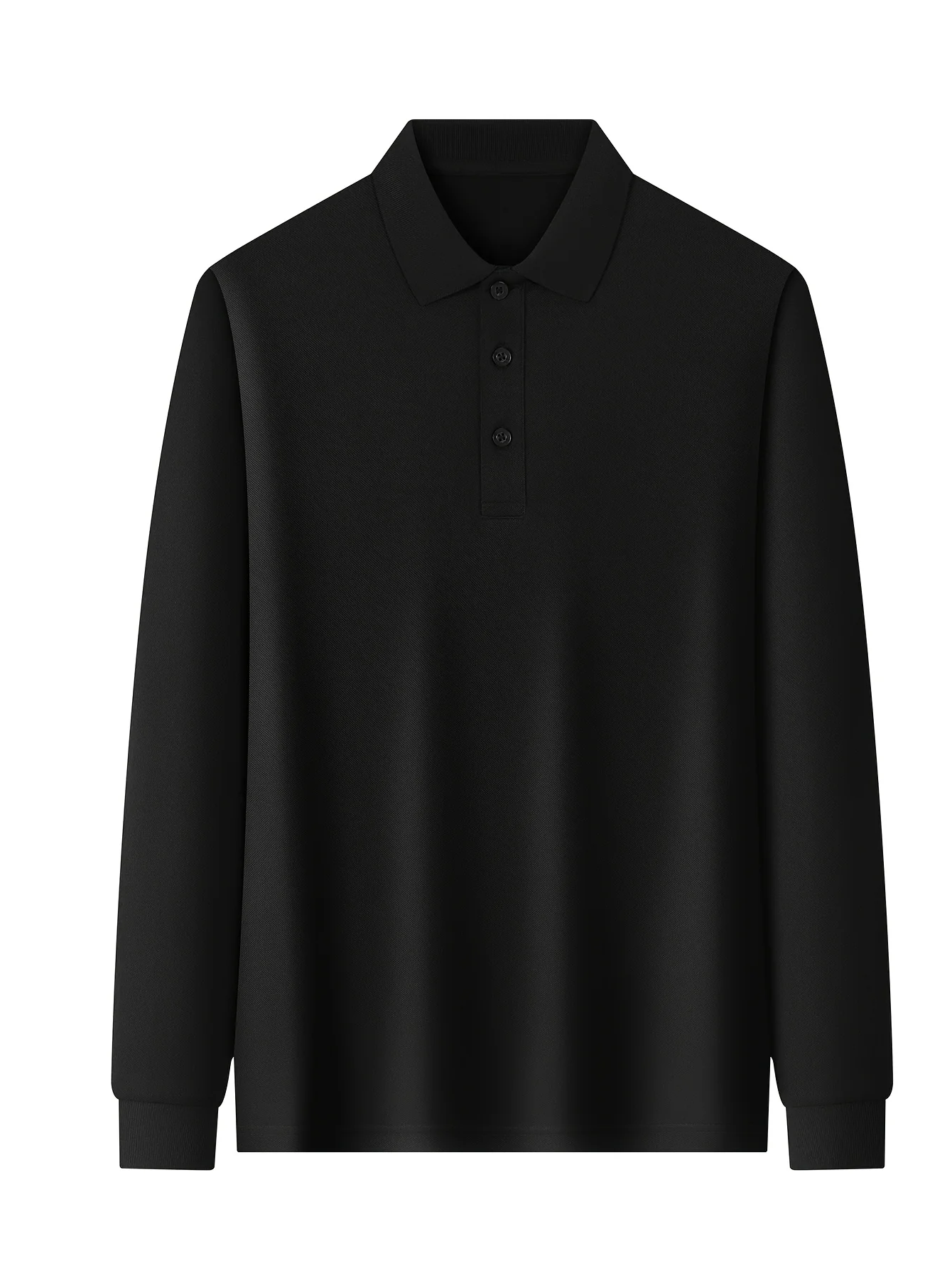 Simple and Clean Color Basic Style, Comfortable, Breathable, Versatile, No Picky To Wear, Daily Men's Long Sleeved Polo Shirt