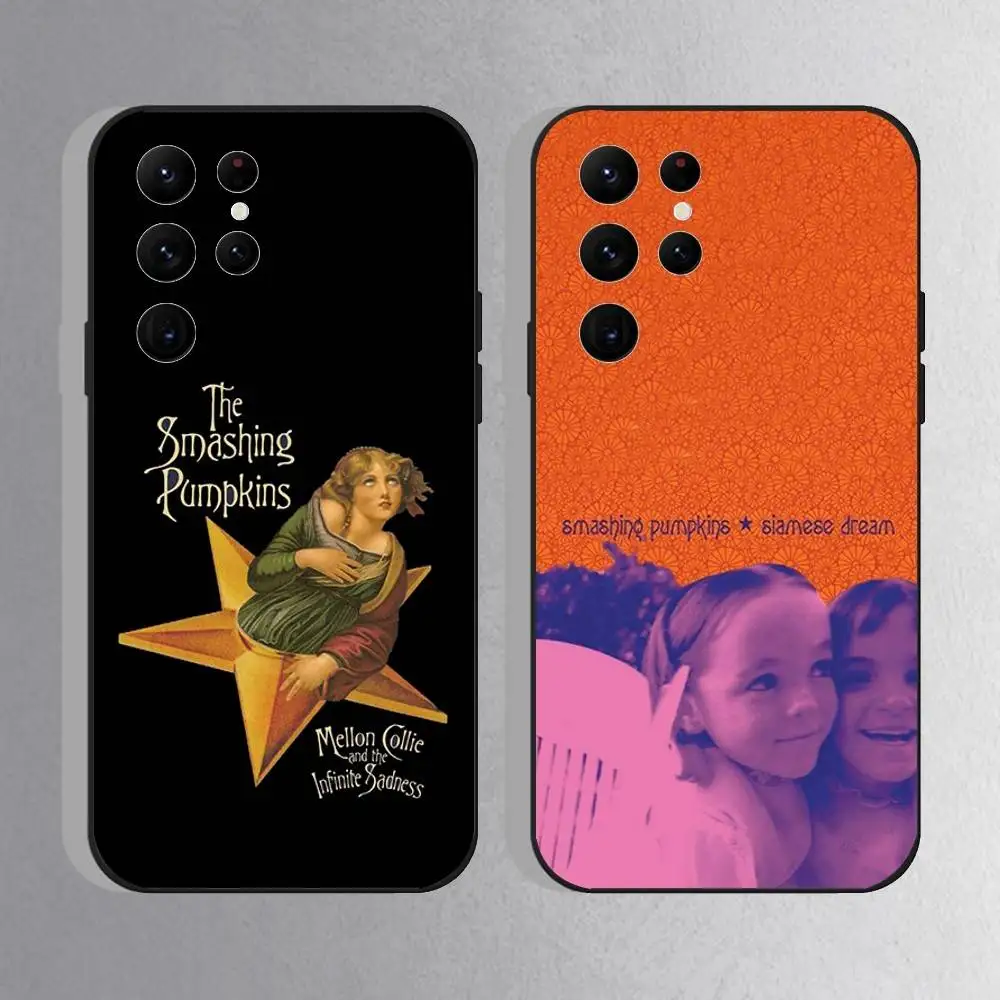 

The Smashing Pumpkins Phone Case For Samsung S25,S24 Ultra,S20,S30 plus,S22 Plus,S23,Ultra 5G Silicone Black Shell