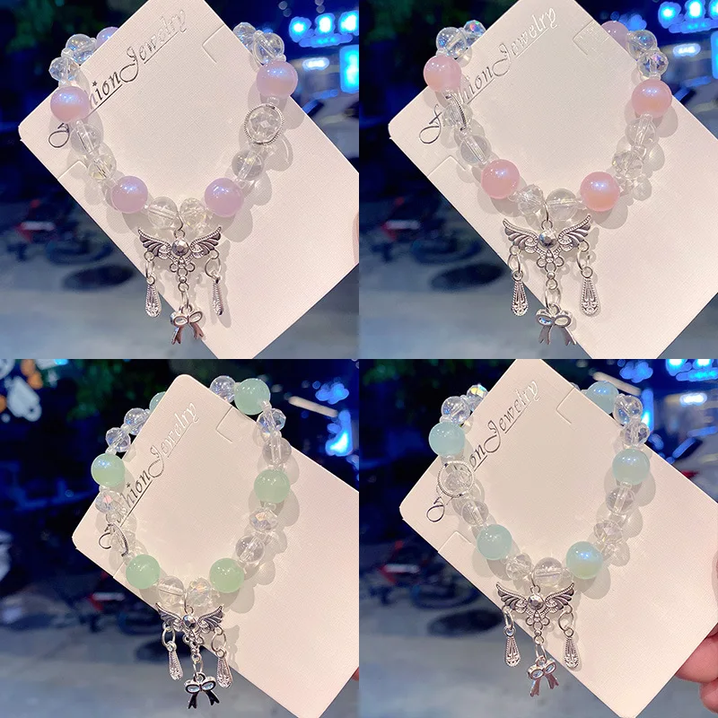 1PC New Simple Beads Crystal Bracelet for Women Girls Nationality Flower Round Butterfly Tassel Bracelets  Jewelry Gifts F2092