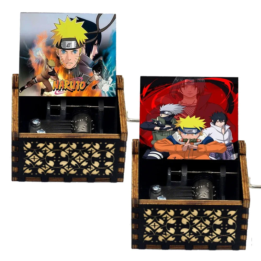 HOT Wooden Hand Crank Black Music Box Christmas Halloween Children's Holiday Gifts Valentine's Day Gifts