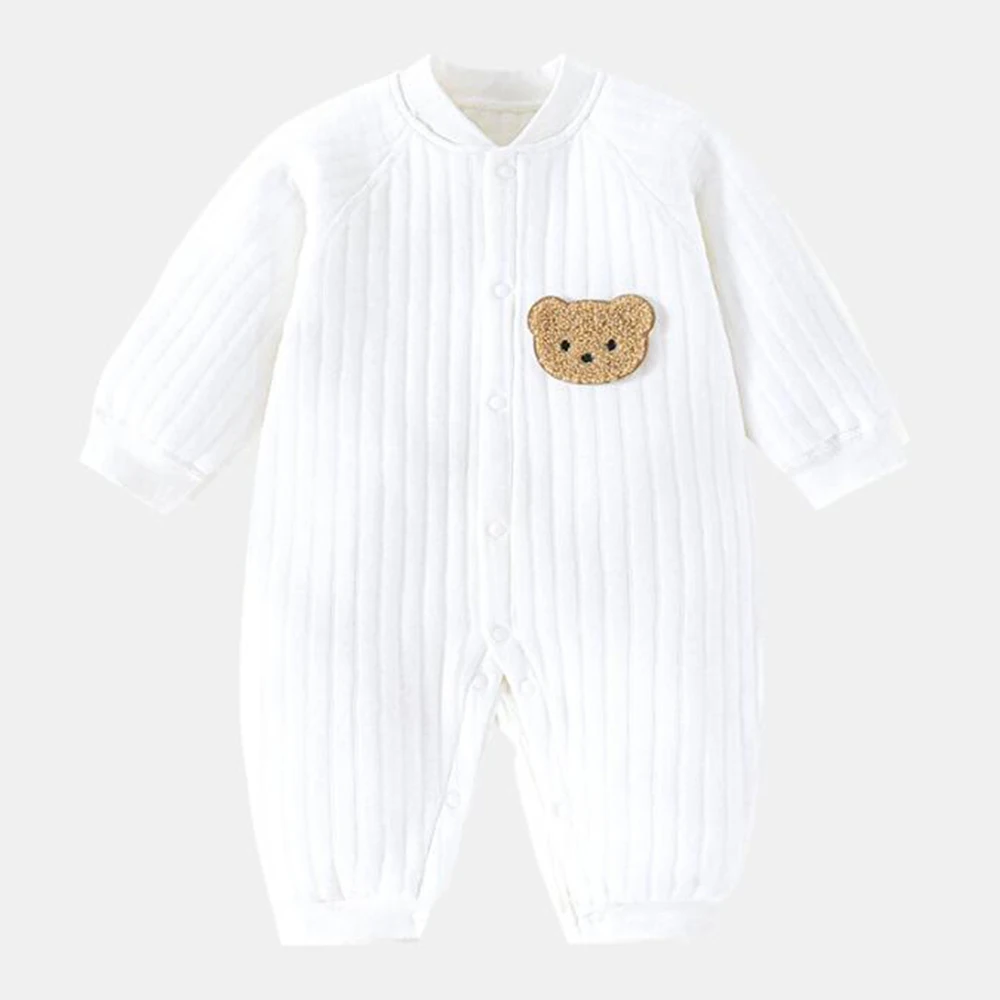 Baby Jumpsuit Long Sleeve Quilted Autumn Winter Warm Newborn Baby Clothes Thanksgiving Unisex Baby Romper For Boys Girls