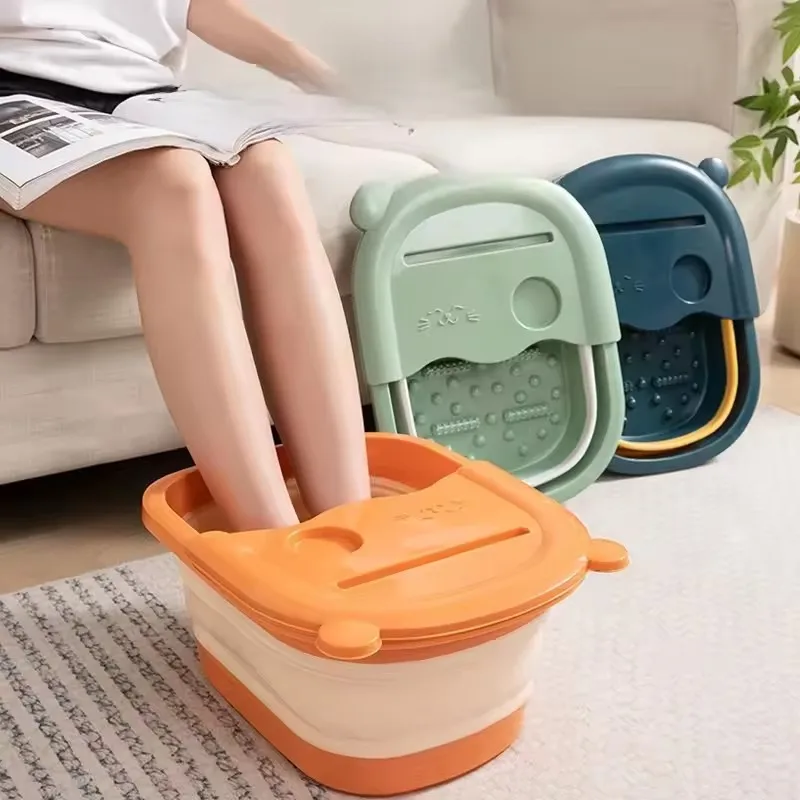 Portable Footbath Massage Bucket Easy To Store Foot Soaking Bath Tub Folding Basin for Relaxing and Pain Relief