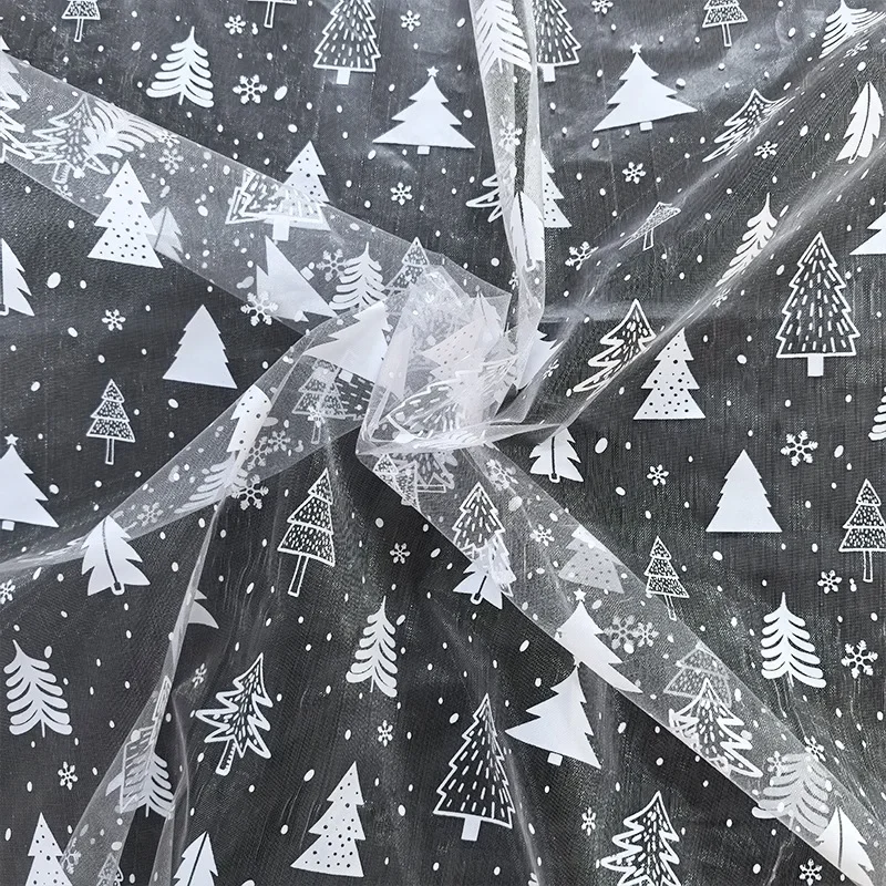 Nova árvore de natal organza festa de natal decoração malha diy artesanal embalagem de presente tecido toalha de mesa