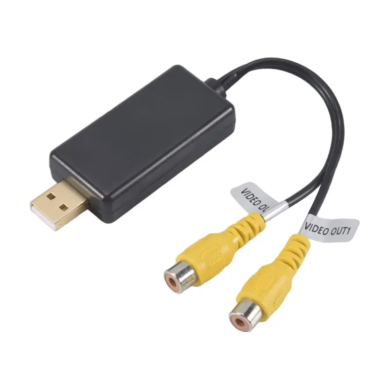 HOT-USB To CVBS RCA Video Output Adapter Box Interface Connect To Monitor Display Device For Android Radio Multimedia Durable (A