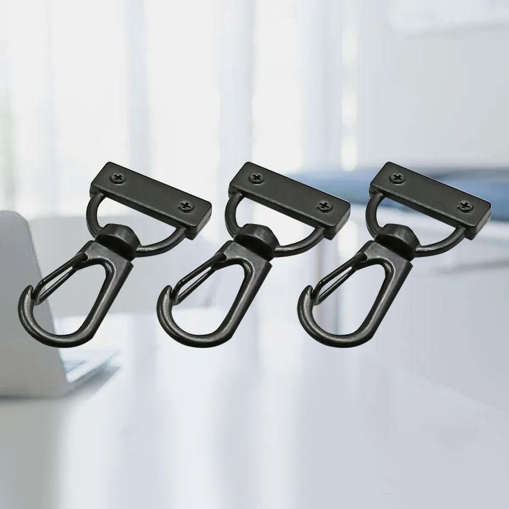 20pcs Heavy Duty Lobster Clasp Keychain Hooks with Swivel D-Ring for Lanyards, Keys, Bags – Black Metal